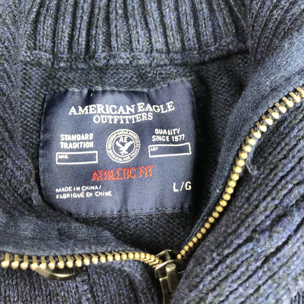 American Eagle Athletic Fit Button Zip Sweater - Picture 6 of 8